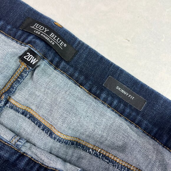 Judy Blue Jeans Women's Plus 38x26* Skinny Pull On High Rise Blue Denim Tag 20W - Picture 8 of 16